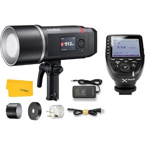 GODOX AD600BMII Outdoor Flash Strobe Light, 2.4G 600Ws Photography Light, 8940mAh Li-ion Battery, 500 Full Power Flashes,with Godox XPro-S TTL Wireless Flash Trigger for Sony Camera