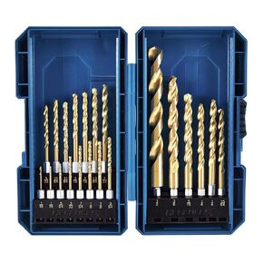 Hercules Titanium Drill Bit Set Impact Rated for Metal Angle Iron Wood Plastic Drilling 21 Piece