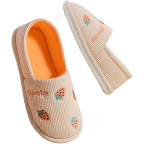 Kawaii Fuzzy Strawberry Slippers Cute Soft Warm Cozy House Slippers Winter Fluffy Funny Shoes