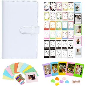 مجموعة إكسسوارات الأفلام الفورية لـ Instax Mini Liplay 12 11 9 8+ 8 Evo 99 SE 40 90 70 50S 26 25 7S Camera ، تشمل ملصقات الألبوم/الإطارات المصغرة/مقطع ملون ، كلاي وايت