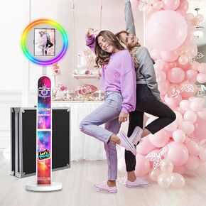Portable lPad Photo Booth Compatible with Any lPad, Photo Booth Light Box Custom Logo (Logo Customizable)