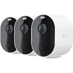 Arl Pro 4 Spotlight Camera Security Bundle - 3 Wire-Free Cameras Indoor/Outdoor 2K with Color Night Vision - White