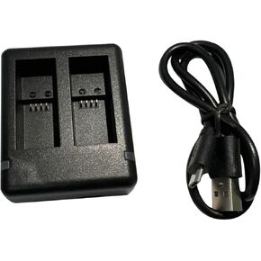 مركز شحن بطارية USB مزدوج المنفذ مع كابل لكاميرا Hero 9 Black