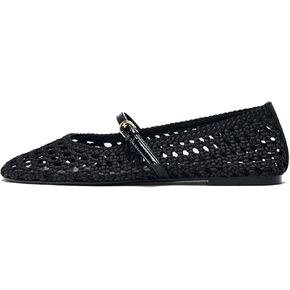 Women's Mesh Ballet Flats Fishnet Ballerina Flats Wide Width Woven Mary Jane