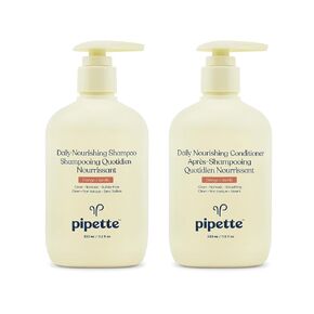 Pipette Daily Nourishing Shampoo and Conditioner Duo, Clean, Tear-Free Shampoo For Kids, Detangling Conditioner For Kids, Sulfate-Free, Paraben-Free, Silicone-Free, Hypoallergenic, Non-Toxic