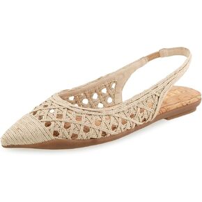 Aerosoles Women's Diego Ballet Flat, Natural Embroidered Raffia, 8.5