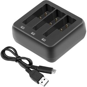 Replacement Triple Storage Battery Charger, Multiple Protection 5V 3A for DJI Osmo Action 3