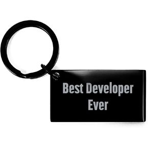 Developer Best Developer Ever Keychain, Funny Valentine's Unique Gift from Men to Women, Coworkers, or Family, Engraved Stainless Steel Keychain
