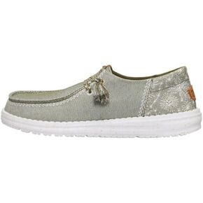HEYDUDE Wendy Funk Embroidered Floral Olive Size 12, Women’s Shoes, Slip-on Loafers, Comfortable & Light-Weight
