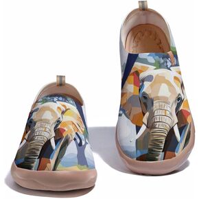Women's Lightweight Slip Ons Sneakers Flats Walking Casual Loafers Comfortable Art Painted Travel Shoes