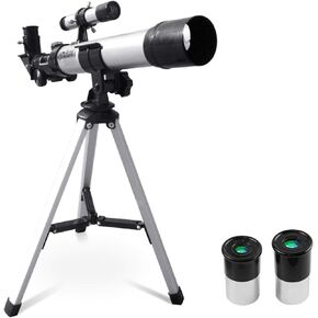 40X Zoom HD Astronomical Refractor Telescope, Lightweight Aluminum Body with Interchangeable Eyepieces for Stargazing & Bird Watching