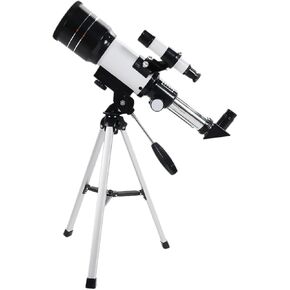 HOMSFOU Refractive Astronomical Telescope with Portable Tripod Easy Assembly Coated Optics for Enhanced Brightness Lightweight Design for Beginning Astronomers