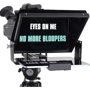 12-inch Large Portable Teleprompter Suitable for DSLR/Camcorders Support Tablet/Smartphone Optical Splitter Glass Video Making Tools Aluminum Body with a Bag No Assembly Required