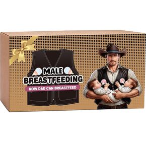 Milker Male Breastfeeding Device, Now Mr. Dad Can Nursing, Baby Bottle Holder Hands Free Feeding, Funny Gag Father’s Day Gift in Baby Shower, Twin Nursing