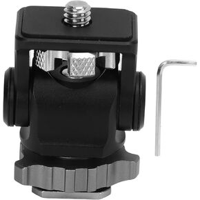 Field Monitor Swivel Mount | Aluminum Alloy with 1 / 4in Screw Interface | Adjustable Tension DSLR Bracket for Camera/Video Monitor | Grip - Enhanced Rubber Pad