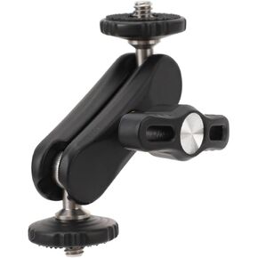 Universal Articulating Arm 360° Rotation | Dual Ball Head 1 / 4inch Screw for Monitor/Illumination/Camera | Aluminum Alloy CNC Machined, 2.9oz Compact