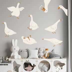 Goose Wall Sticker Silly Goose Wall Decal Funny Animal Room Mural Sticker for Nursery Classroom Playroom Bedroom Living Room Decor