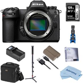 Nikon Z6III Mirrorless Camera, Bundle with 128GB Memory Card, Battery, Monopod, Microphone, Charger Kit, Bag