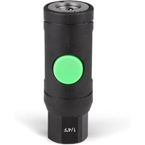 3/8" FNPT Safety Couplers Industrial Style Air Pulg, High Flow 3/8'' Air Coupler with 1/4'' Inch NPT Threads Quick-Disconnect, Industrial Air Coupler, 1piece