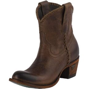 Lane Women's Plain Jane Booties Round Toe - LB0359H 8 M US Cognac