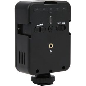 OnCamera Video Light, 2 in 1 Fill Light with Microphone, with Universal Cold Shoe Base Easy to Install for Photography Video