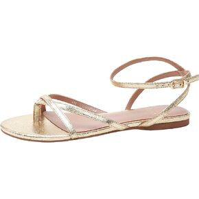 Linea Paolo - LUZ - Womens Strappy Ankle Wrap Flat Leather Sandals