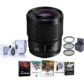 Panasonic LUMIX S 50mm f/1.8 Lens for L Mount, Bundle with ProOptic 67mm Filter Kit, PC Software Kit, Filter Kit, Cleaning Kit
