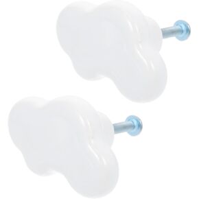 Set of 2 Ceramic Cloud Knobs Porcelain Cabinet Knobs Cute Decor Handles for Furniture