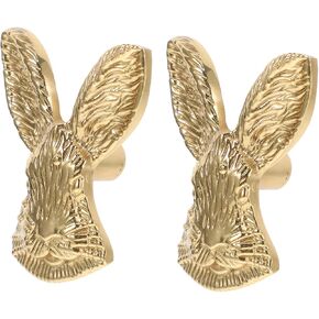 ARTIBETTER 2pcs Brass Bunny Shaped Drawer Knobs Decorative Cabinet Pulls for Dressers Wardrobes and Furniture Easy Installation Versatile Use Stylish Home Decor