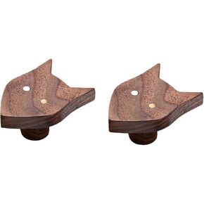 Drawer Pulls， Wood Pull Handles ，Wood Pull Handles 2Pcs Animal Log Hook Wardrobe Cabinet Handle Children's Room Door Knob Black Walnut Tyrannosaurus Rex(Black Walnut,Dog)
