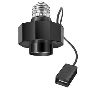 E26 Socket to AC Outlet Power Adapter, 2-Prong Plug Light Socket for Smart Bulbs and Outdoor Cameras Includes Extension Cord Ideal for Security Systems and LED Strips (Max 300W)