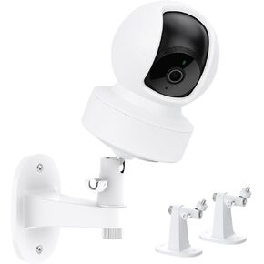 2Pack Adhesive Wall Mount Bracket Compatible with Kasa Indoor Pan/Tilt Smart Security Camera(EC70/71)/TP-Link Tapo C200/210, 360 Degree Adjustable Security Mount Holder