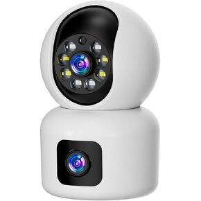Hawkray 360° Dual Lens Smart Security Camera,2K HD Camera,Support 2.4G/5G,Dual-Band WiFi,Color Night Vision,Motion Detection for Baby and Pet Monitoring,Support Cloud and SD Card Storage.