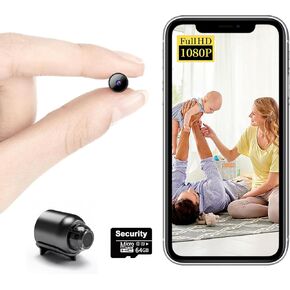 【Free 64G】 Smallest Wireless WiFi Camera,HD1080P Spy Camera,Portable Cam with Video Recording Live Feed,Baby Monitor with Night Vision,Motion Detection,Cloud Storage for Security with iOS/Android