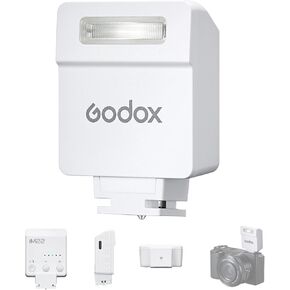 Godox IM22 Small Camera Flash On-Camera Flash 5 Power Levels 3s Recycle Time 440 Full Power Flashes with Type-C Charging Battery for Mirrorless Cameras White