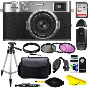 Fujifilm X100VI Digital Camera – 40MP APS-C Sensor, in-Body Stabilization, Hybrid Viewfinder, Tilt Touchscreen (Pro Bundle, Silver)