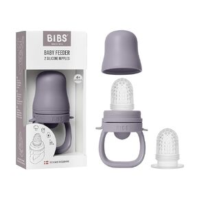 BIBS Baby Feeder with 2 Silicone Nipples, Compatible with Freezer Tray, Easy-Grip, BPA-Free - Ideal for Teething & Self-Feeding, 4+ Months - Ivory