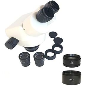 Black Color 7-45X Binocular Stereo Microscope Industrial Microscope Zoom Magnification Head +WD165 0.5X 2.0X 1X Protection Glass (Color : 7X 45X White) (3.5X 90x White)