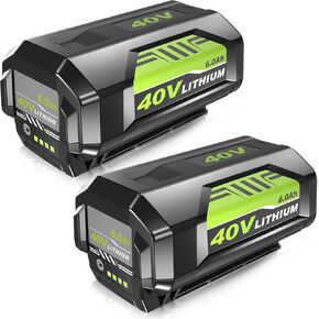 2Pack Upgraded 6.0Ah 40 Volt Lithium ion Batteries High Capacity OP4060 Replacement for Ryobi 40V Battery 6.0Ah OP40602 OP4040 OP4026 OP4050 Compatible with Ryobi 40 Volt Power Tools and Chargers