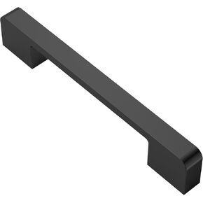 Alzassbg 10 Pack Matt Black Cabinet Pulls, 5 Inch(128mm) Hole Centers Kitchen Hardware Cabinet Handles Rectangle Pulls for Cabinets AL3055MB