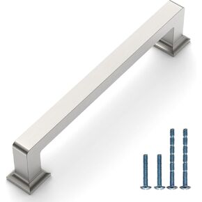 10 Pack 5"(128mm) Cabinet Handles Brushed Nickel Kitchen Cabinet Pulls Satin Nickel Drawer Pulls Cupboard Hardware for Cabinets