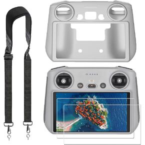 MINI 3 Pro RC Control Control Glass Screen Screen Film (2pcs) + غطاء حماية السيليكون + حزام الشبل الرقبة لـ DJI Mini 3 Pro Accessories