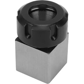 Square Collet Chuck Block, Carbon Steel Material, CNC Lathe Tool Holder, Available in ER25/ER32/ER40 Styles, Silver Color, 0.015mm, Quick Clamping for Long (YlwxzenithE6AP-13)