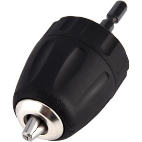 Keyless Drill Chuck 3/8‑24UNF 0.8‑10MM Electric Drill Bit Chuck Clip W/ 1/4'' Hex Shank Rod Adapter Chuck