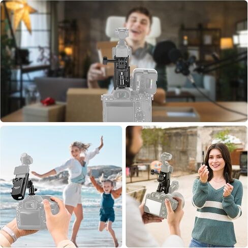 NEEWER GP-61 Magnetic Neck Holder & AC017 Plastic Extension Mount Adapter Compatible with DJI Osmo Pocket 3 Creator Combo Accessories, Adjustable Gimbal Camera Neck Mount for POV Vlog Video Recording in Saudi Arabia
