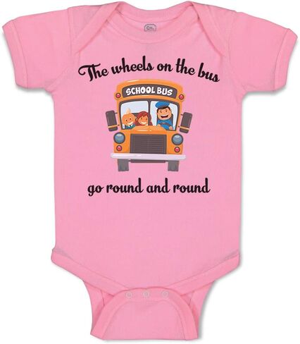 Cute Rascals Baby Bodysuit The Wheels on The Bus Go Round and Round Funny Humor Funny Cotton in Saudi Arabia