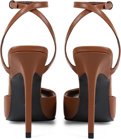 Square Open Toe Heeled Sandals for Women Patent Leather Stiletto High Heels Peep Toe Ankle Strap Backless Pumps Fashion Casual Dressy Party Shoes in Kuwait