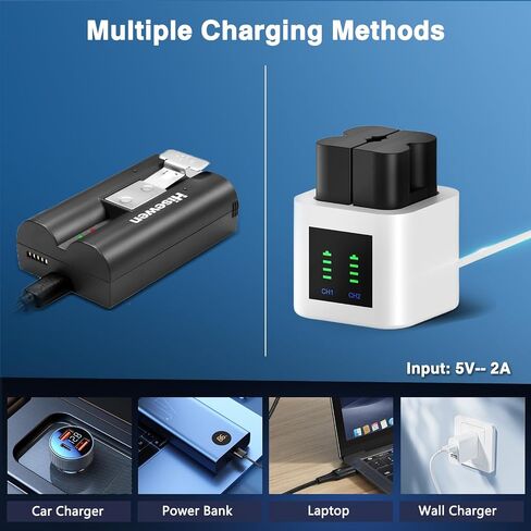 2-Pack 6040mAh Rechargeable Batteries with Charger Station for Ring-Doorbell Camera 2/3/4, Spotlight Camera and Stick Up Cam in Saudi Arabia
