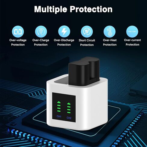 2-Pack 6040mAh Rechargeable Batteries with Charger Station for Ring-Doorbell Camera 2/3/4, Spotlight Camera and Stick Up Cam in Saudi Arabia