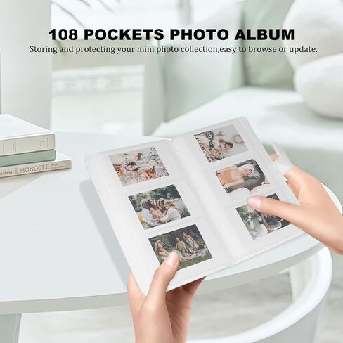 Instant Film Accessories Kit for Instax Mini LiPlay 12 11 9 8+ 8 evo 99 SE 40 90 70 50S 26 25 7S Camera,Include Album/Film Stickers/Magnetic Photo Frames/Hanging Frame, Clay White, Classic in Saudi Arabia